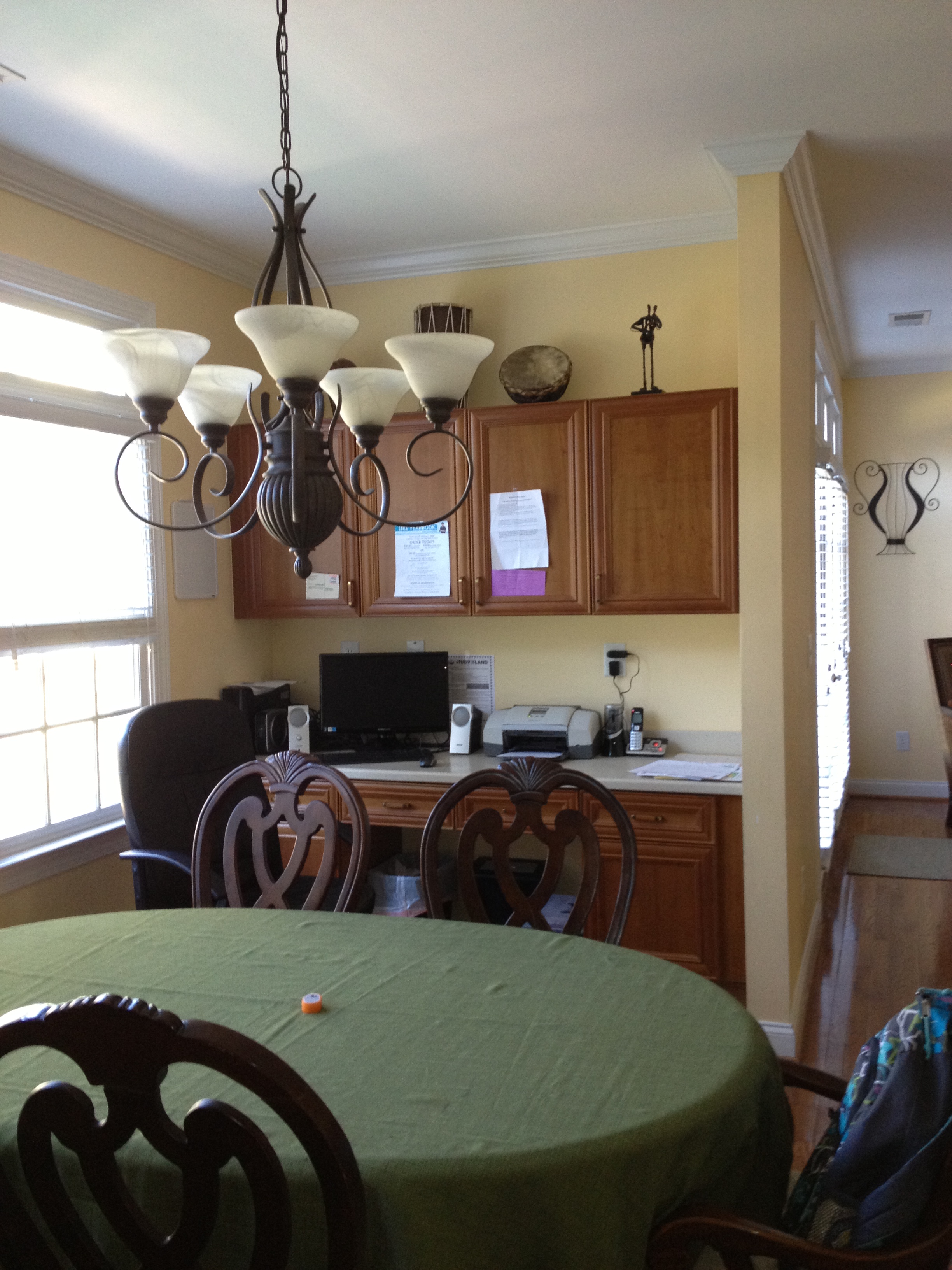 Before Charlotte Remodeling Contractor remodels desk area for kitchen