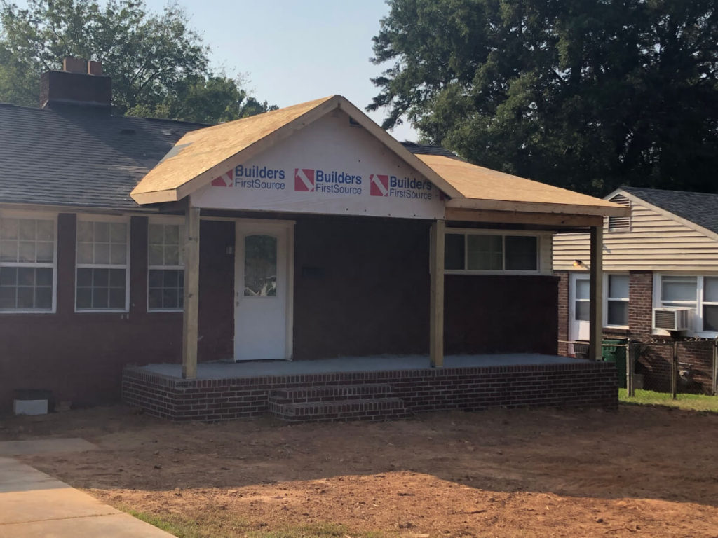 South Charlotte Remodel Contractor for Addition with Porch almost complete