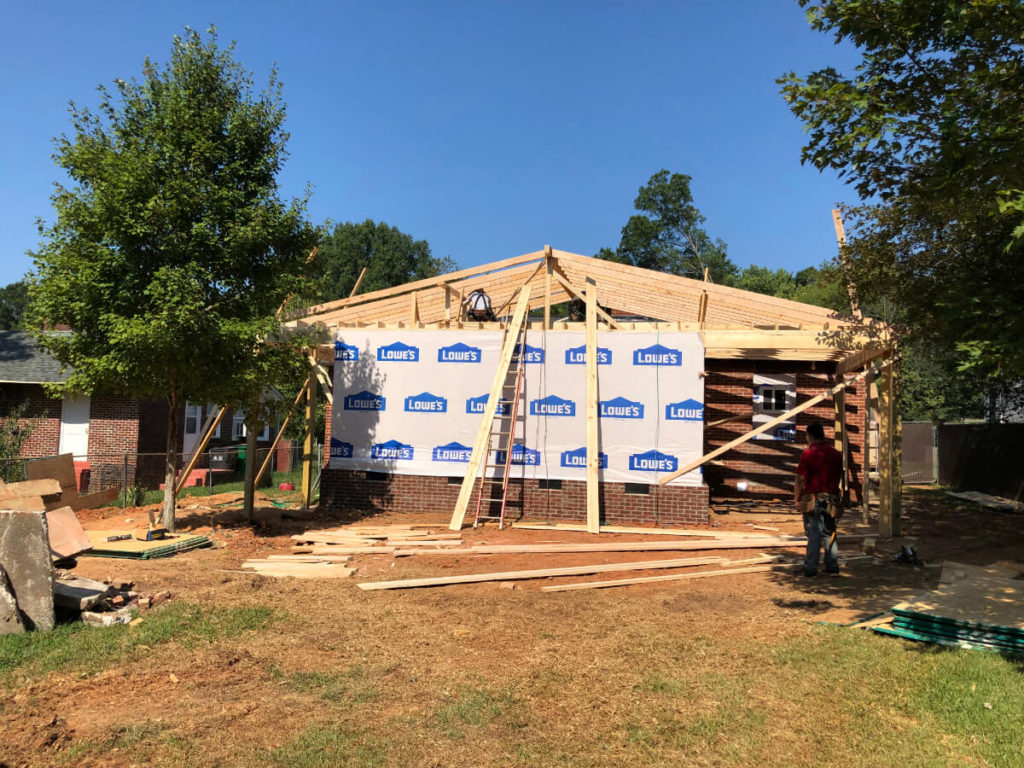 South Charlotte Contractor for Home Addition with Dismantling Roof